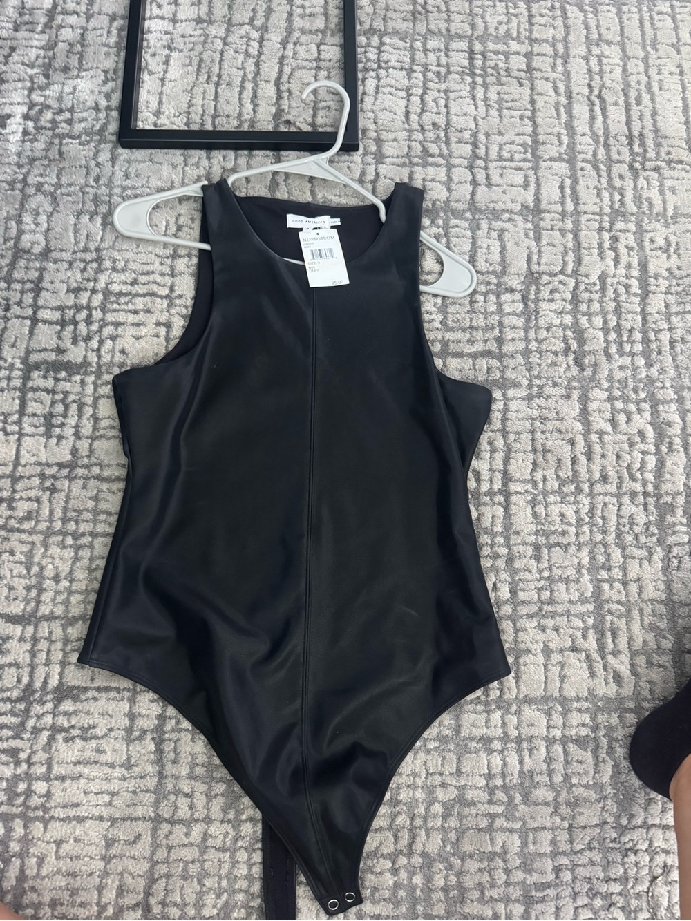 Good American Black Sleeveless High-Neck Bodysuit